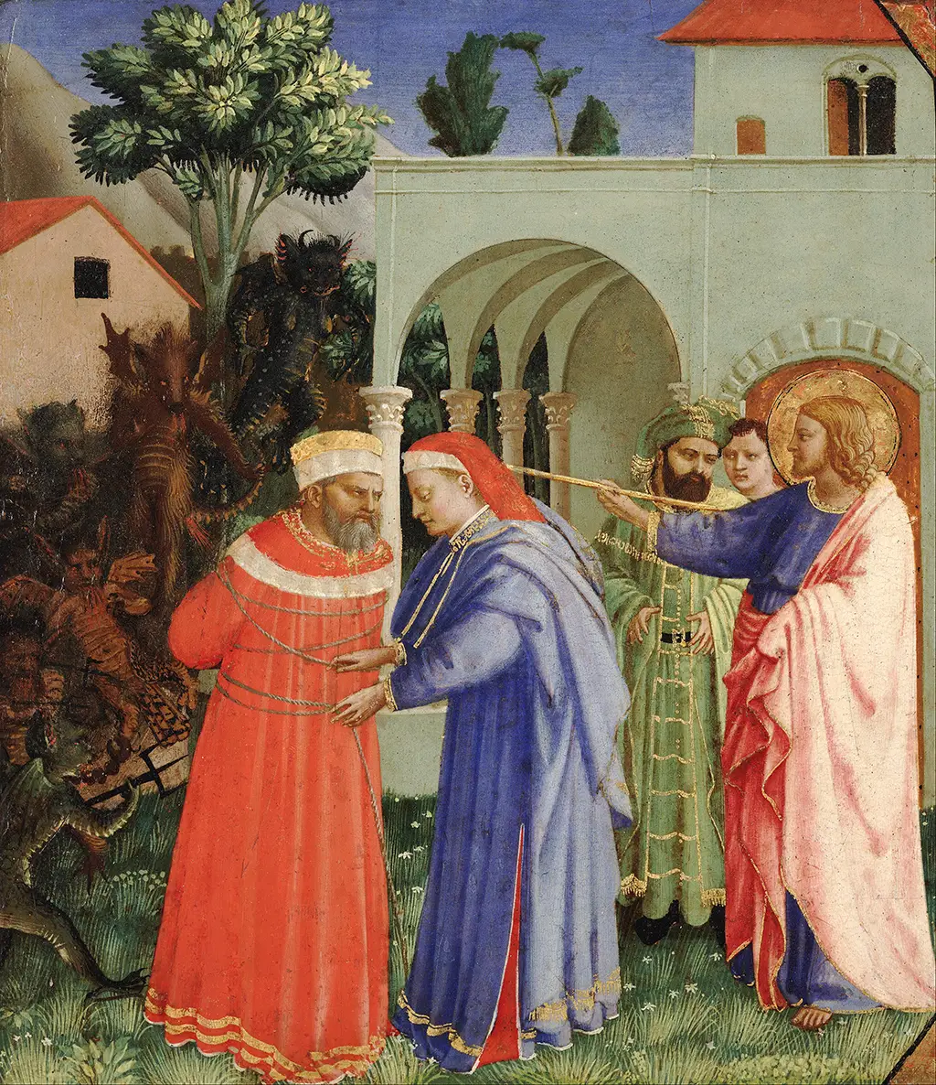 The Apostle Saint James the Greater Freeing the Magician Hermogenes in Detail Fra Angelico